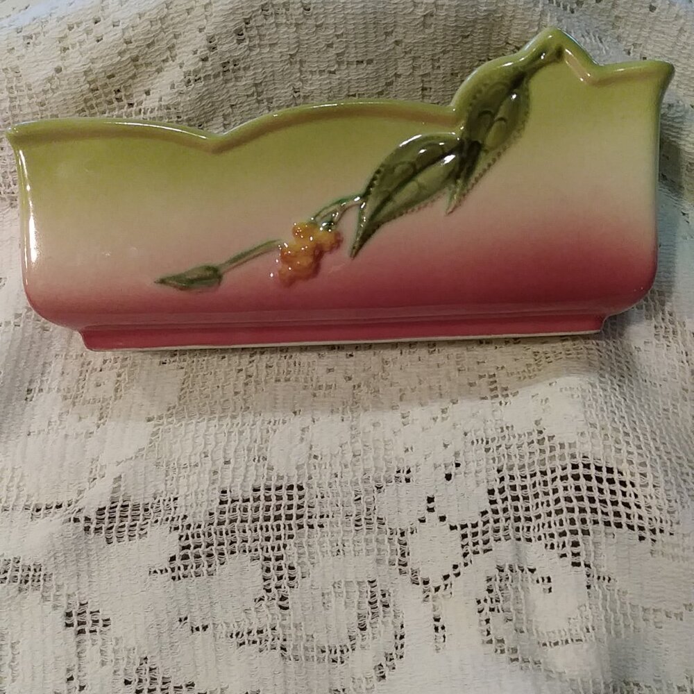 Vintage Hull Woodland Ceramic Pottery Planter Pink Green Yellow - Picture 13 of 13